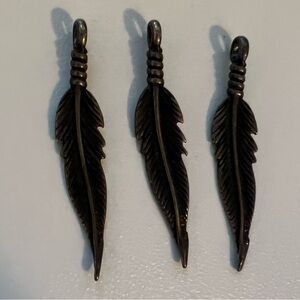 Set of three Feather Pendant Charms